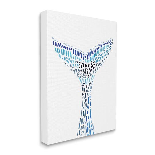 Stupell Industries Abstract Nautical Fin Blue Geometric Block Pattern Wall Art